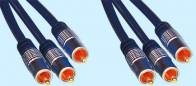 PRO305BLR Hi-end videocable di raccordo nichel plated - 3 spine RCA/3 spine RCA PRO